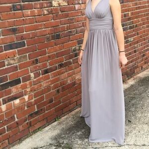 Elegant Gray Formal Maxi Dress.